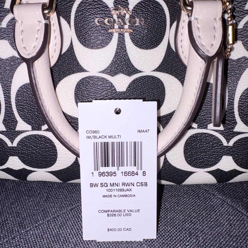 NWT Coach Mini Rowan Crossbody In Signature Canvas CO960 - Picture 5 of 8